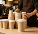 Natural Kraft Paper Cups for Commercial Coffee Shops