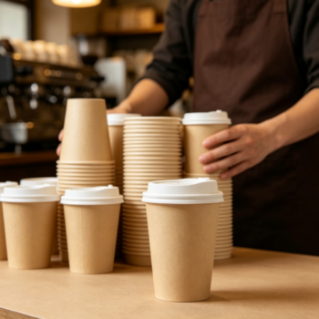 Natural Kraft Paper Cups for Commercial Coffee Shops